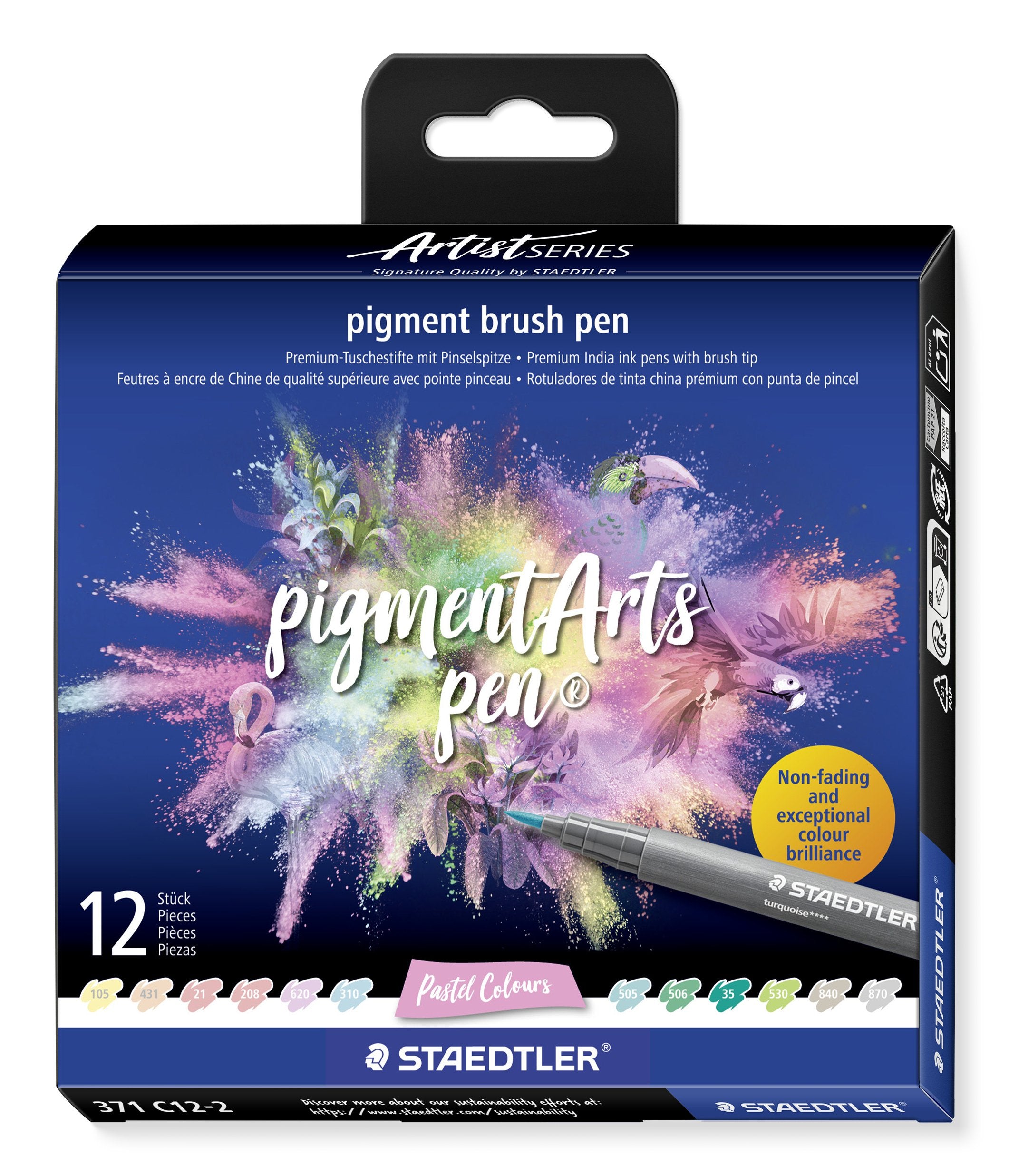 EAN 4007817097021 - Staedtler Pigment Arts Brush Pen Pastel Colors rotulador Multicolor 12 pieza(s) imagen 1