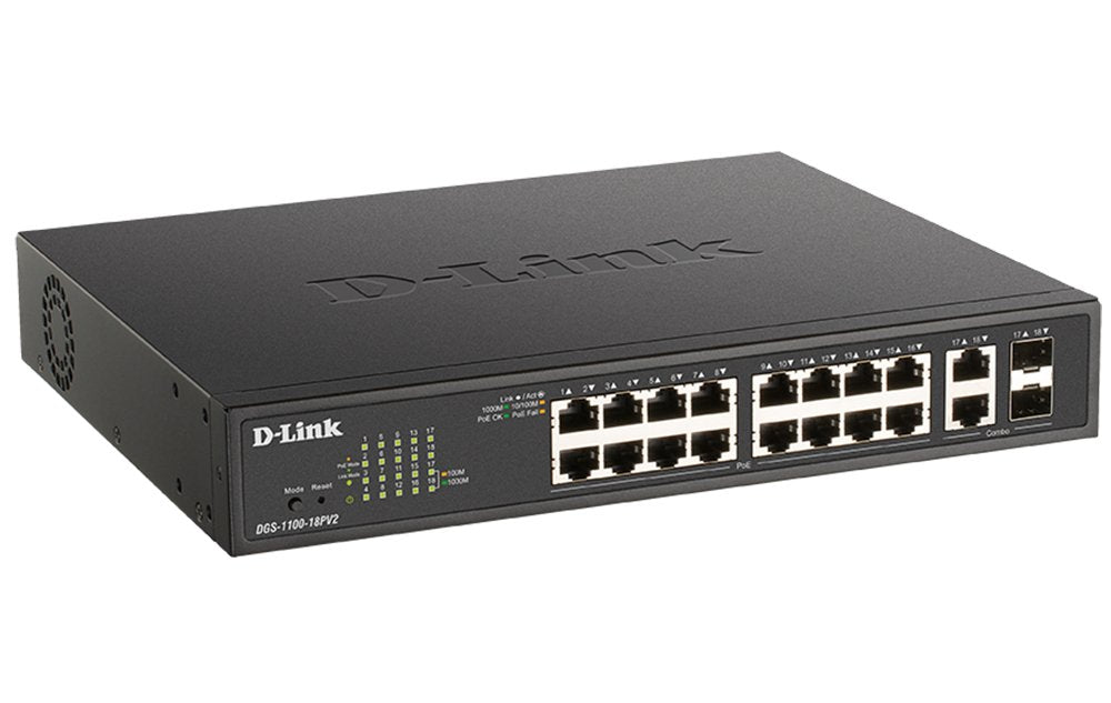 EAN 790069453366 - D-Link DGS-1100-18PV2 switch Gestionado L2 Gigabit Ethernet (10/100/1000) Energía sobre Ethernet (PoE) 1U imagen 2