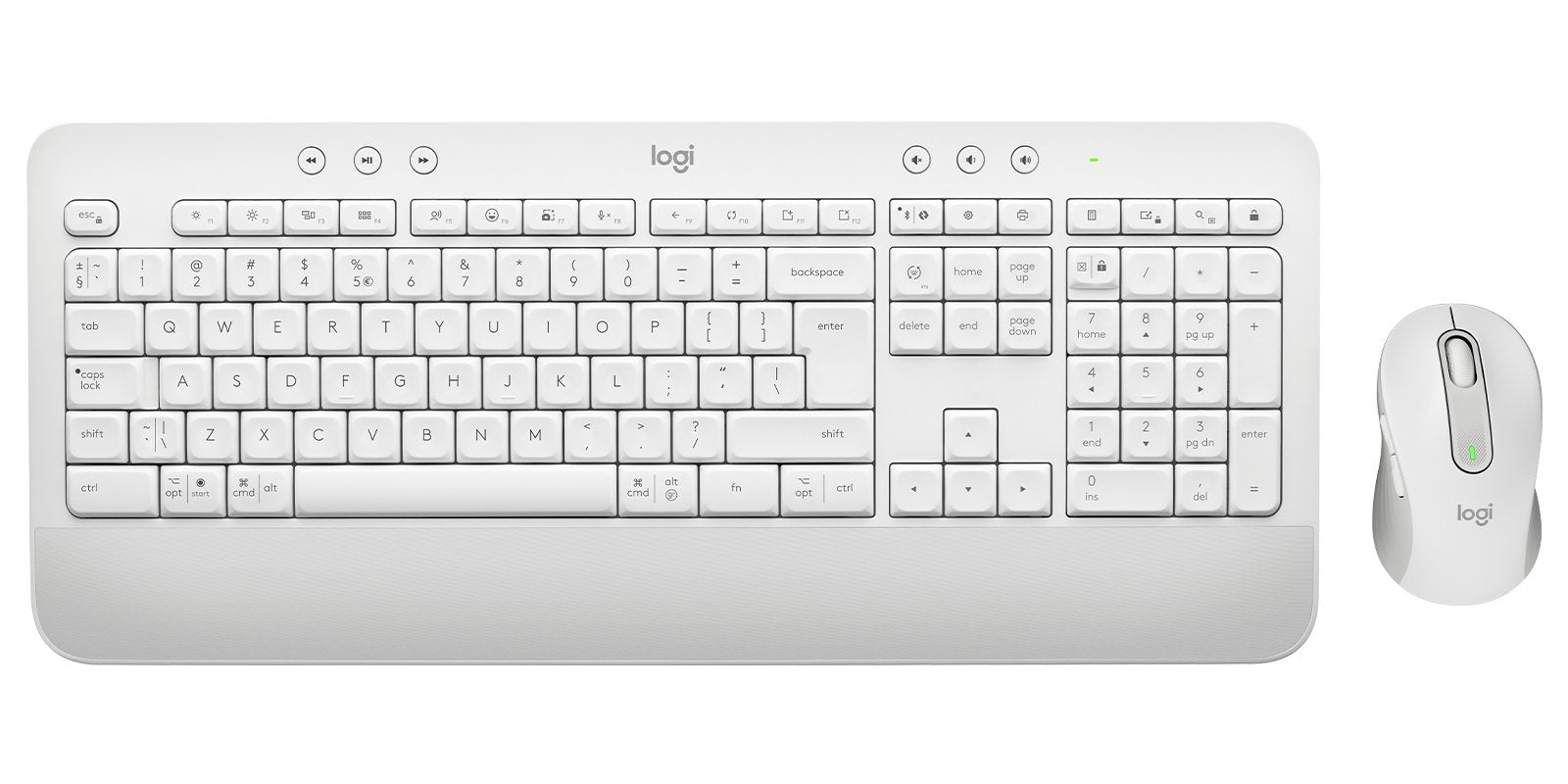 Teclado Ingles Logitech Signature Mk650 Ratón Incluido Rf Wireless + Bluetooth Qwerty Internacional De Ee.Uu. Blanco