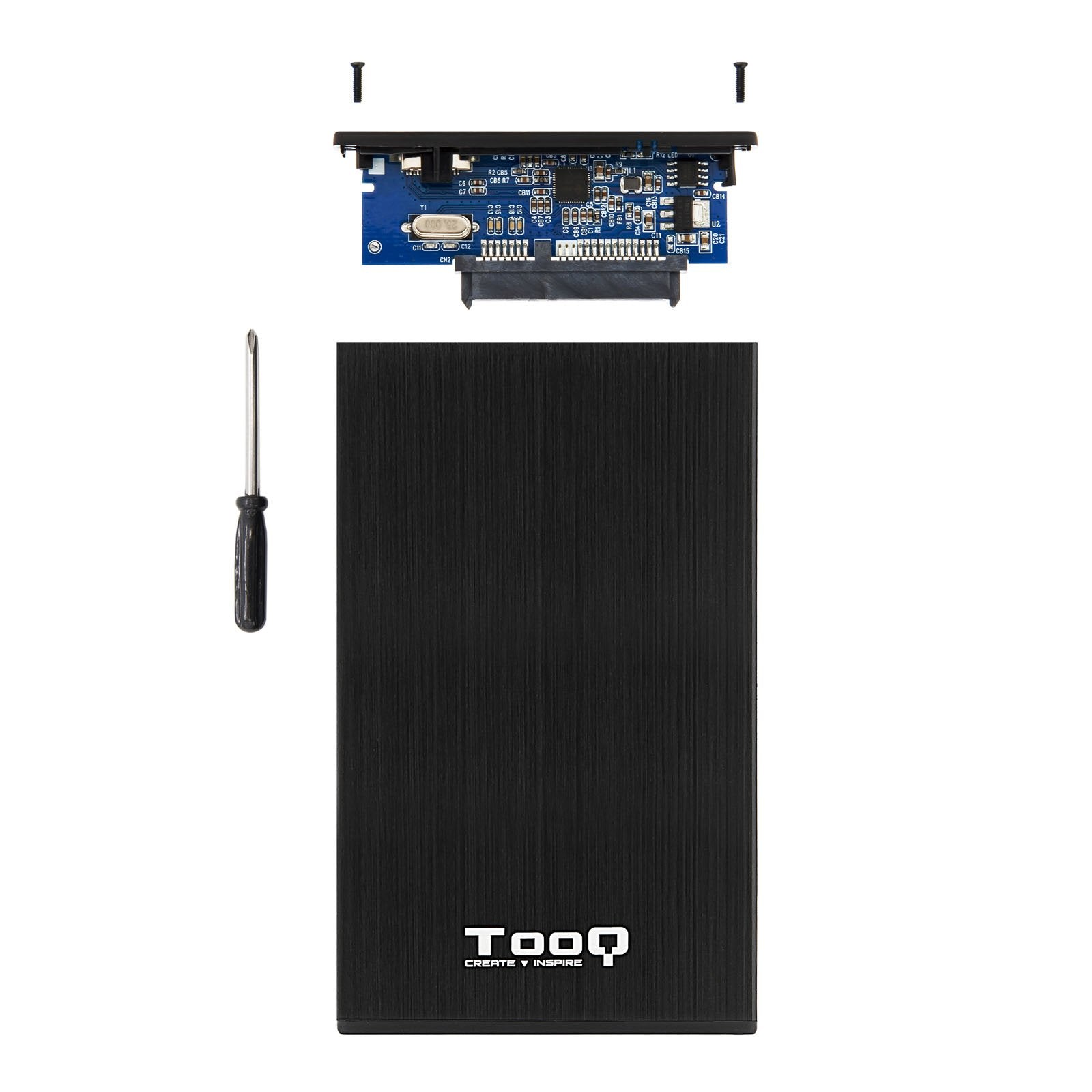 Tooq Carcasa Externa Hdd/Sdd 2.5" Hasta 9,5mm Sata Usb 3.0 - Negro