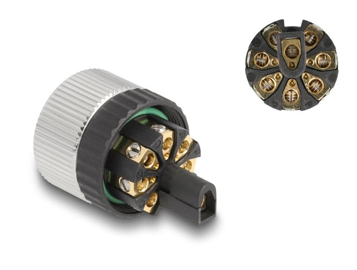 Delock 60538 M12 Conector Codificado A De 8 Pines Hembra Para Montaje Con Conexión Por Tornillo