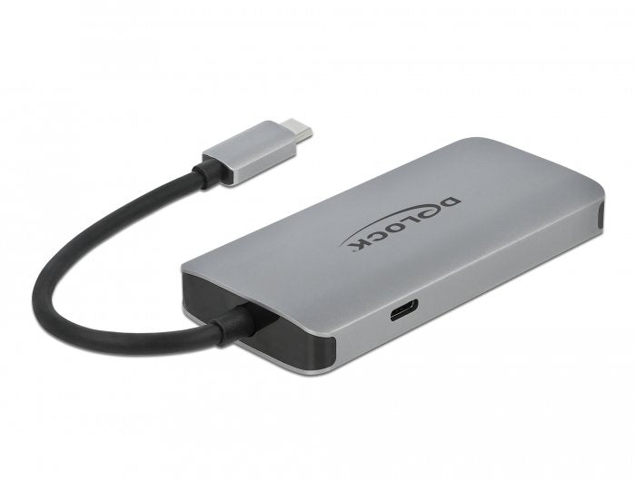 Delock Usb 3.2 Gen 1 Hub Con 4 Puertos Y Lan Y Pd Gigabit, Estación De Acoplamiento Gray 63252