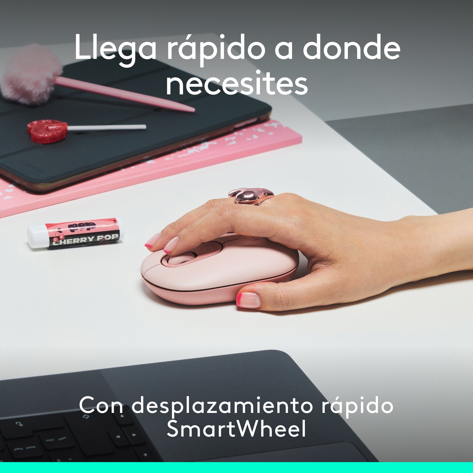 Teclado Español + Ratón Logitech Pop Icon Combo, Bluetooth - Rosa