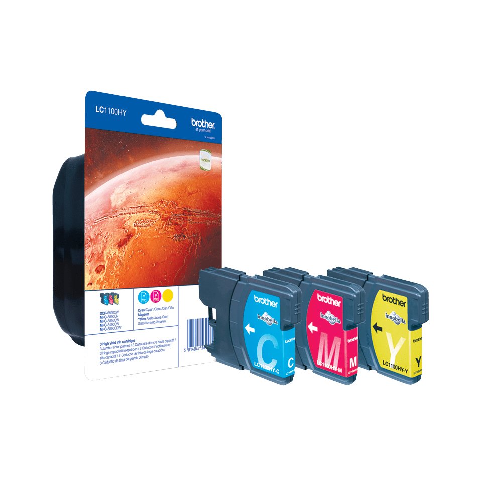 Tinta Brojoher Lc1100hyrbwbp / Lc-1100hyrbwbp Xl Multipack C,M,Y