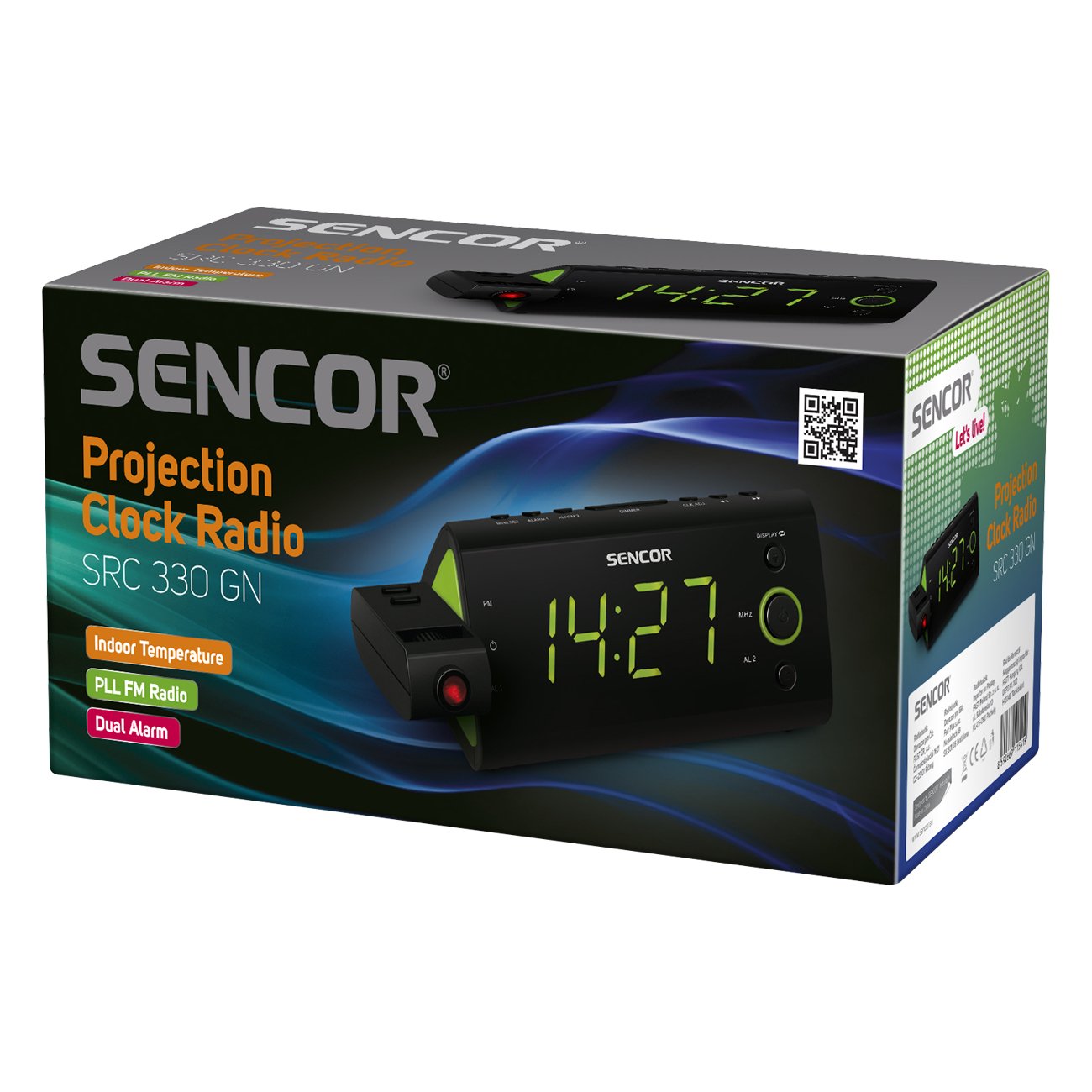 EAN 8590669115419 - Sencor SRC 330 GN radio Reloj Digital Negro, Verde imagen 2