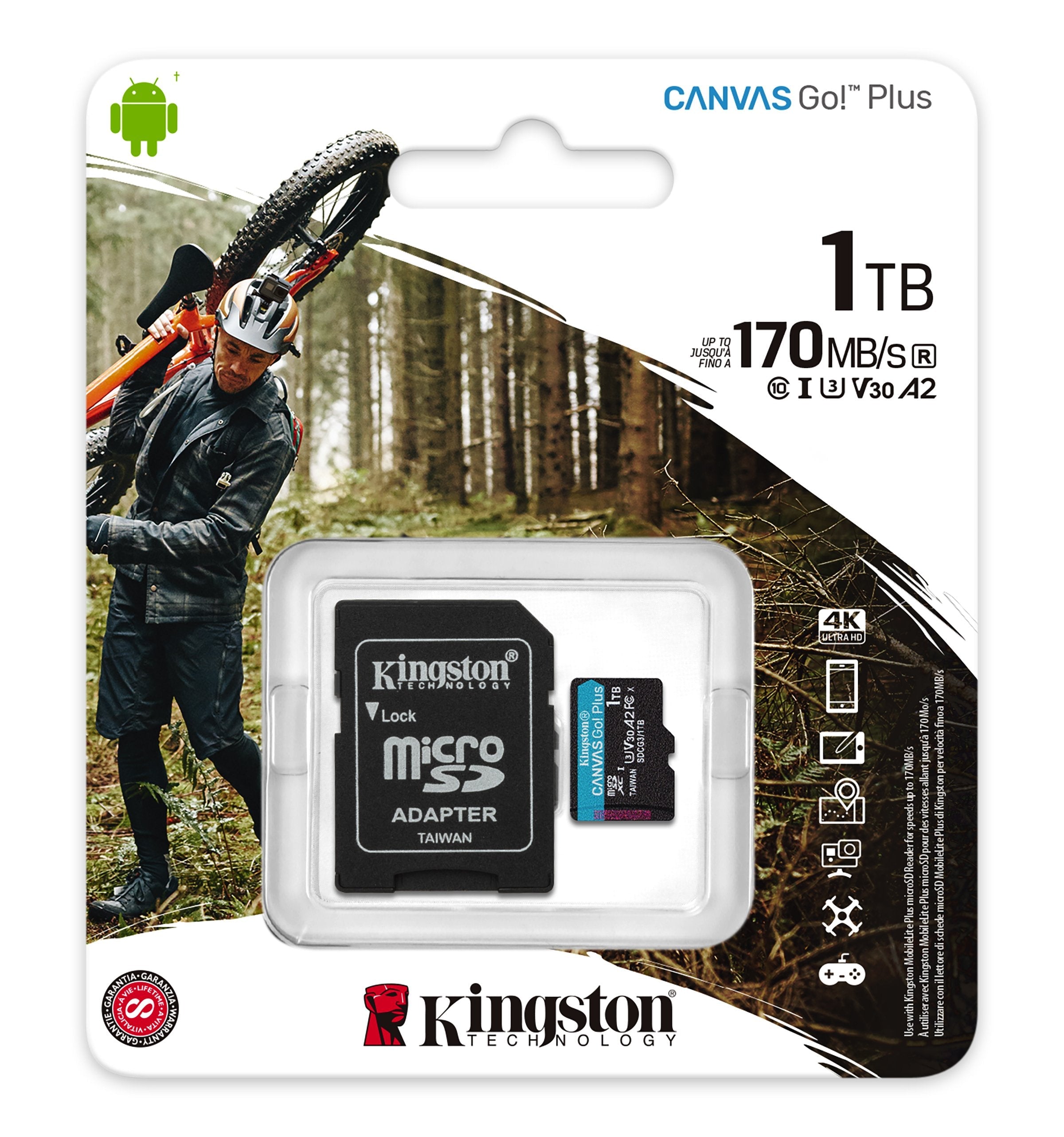 Tarjeta De Memoria Kingston Sdcg3/1tb Microsd A2 Clase 10 1tb C/A