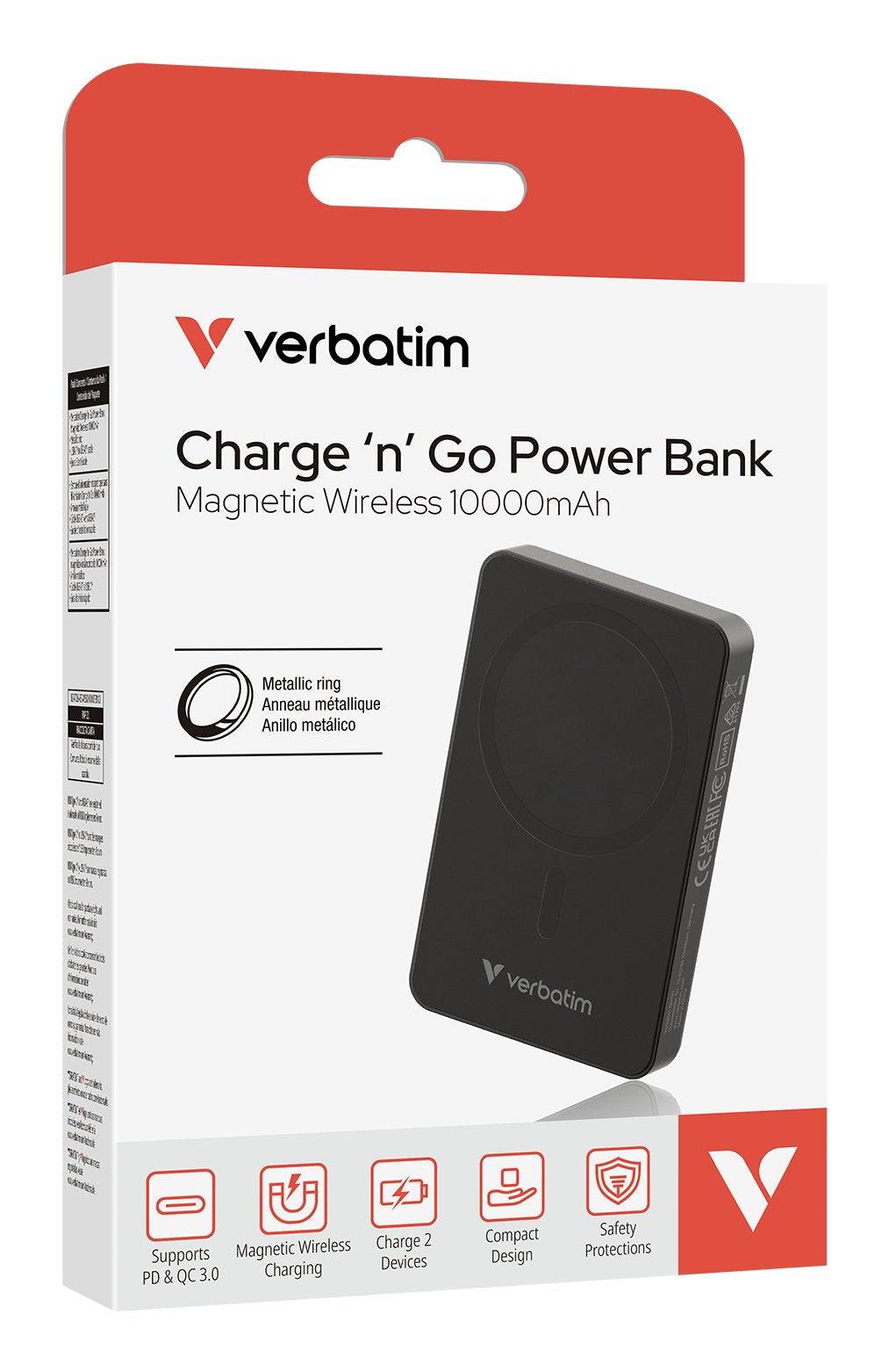 EAN 0023942322276 - Verbatim Charge 'n' Go Essentials 10000 mAh Cargador inalámbrico Negro imagen 3