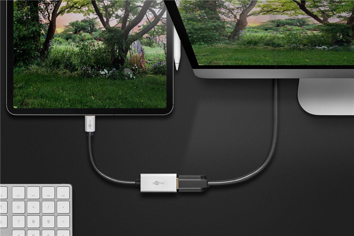 Adaptador Goobay Usb-C 4.0 > Hdmi(Negro/Plata, 15cm)