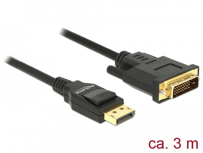 EAN 4043619853144 - DeLOCK 85314 adaptador de cable de vídeo 3 m DisplayPort DVI-D Negro imagen 2