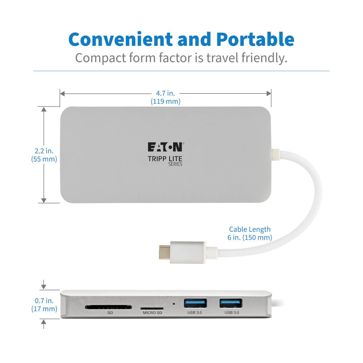 Tripp Lite Estación De Conexión Usb-C Type-C, 4k @ 30 Hz, Hdmi, Thunderbolt 3, Usb-A Hub, Carga Pd, Sd Micro Sd, Gbe - Plata