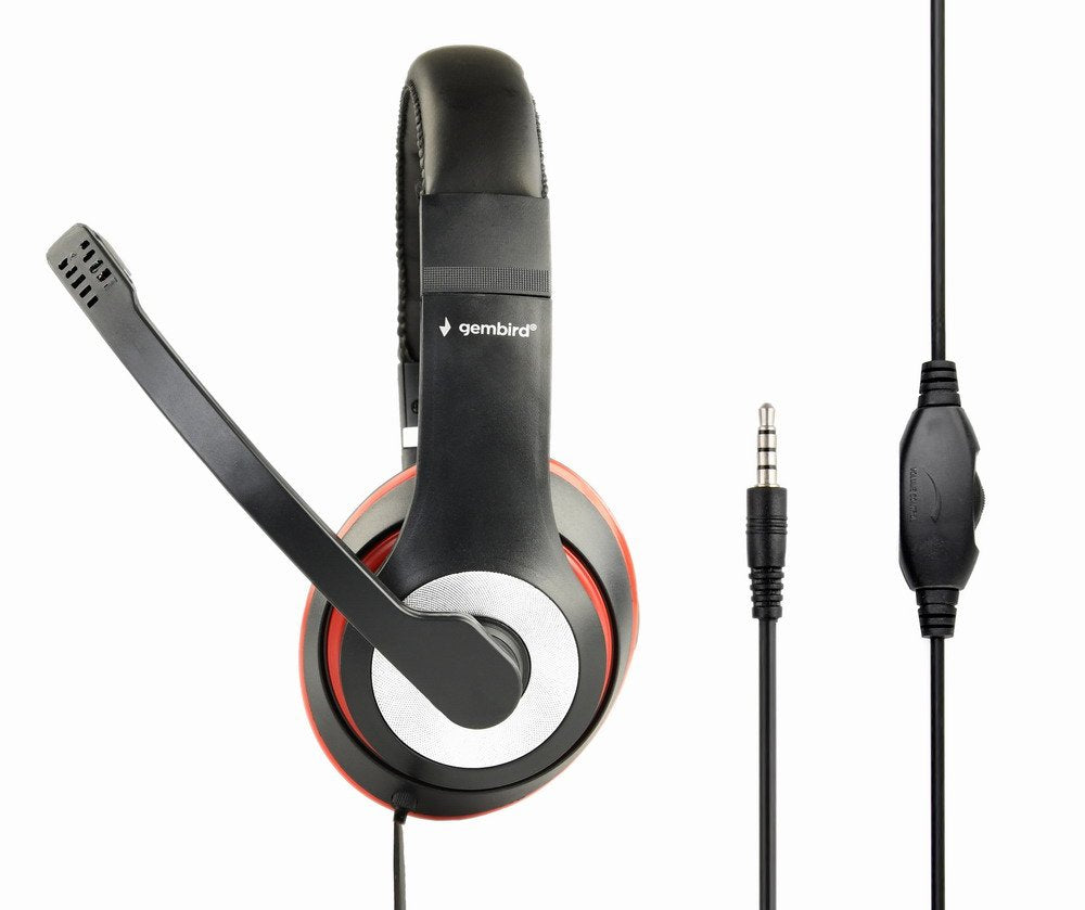 EAN 8716309113687 - Gembird MHS-03-BKRD auricular y casco Auriculares Alámbrico Diadema Juego Negro, Rojo imagen 3