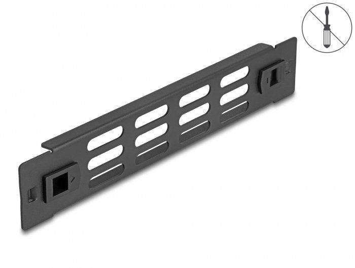 Delock 66984 Panel De Gabinete De Red Con Ranuras De Ventilación Sin Herramientas De 10? 1u Negro