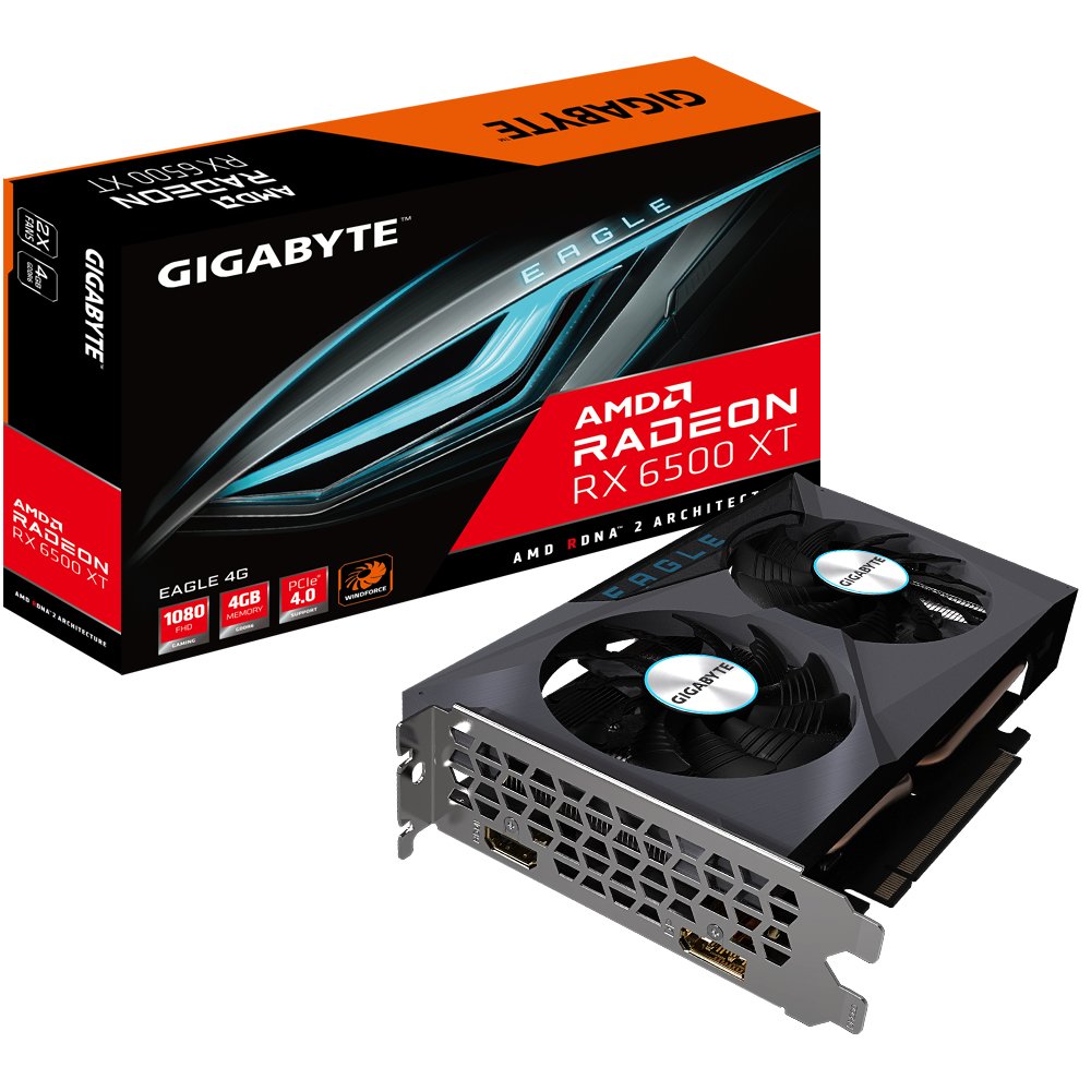 Tarjeta Grafica Gigabyte Radeon Rx6500xt Eagle 4gb Gddr6 Hdmi Dp