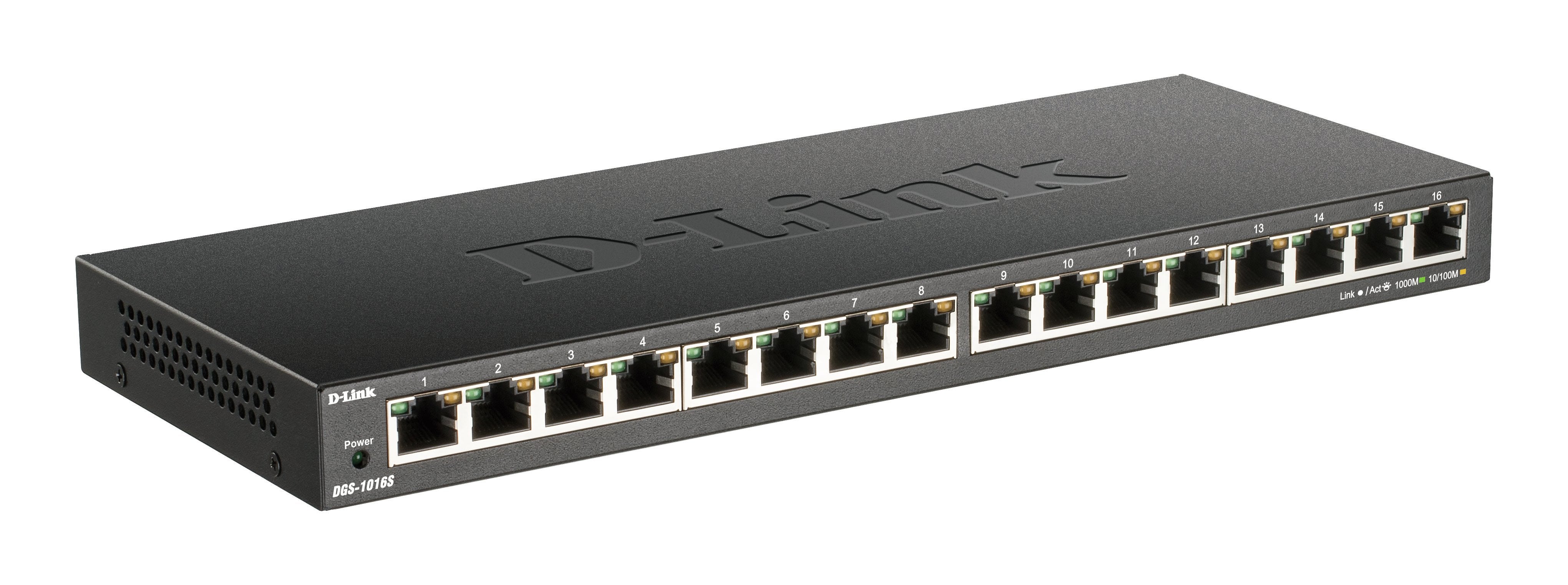 EAN 0790069455261 - D-Link DGS-1016S No administrado Gigabit Ethernet (10/100/1000) Negro imagen 1