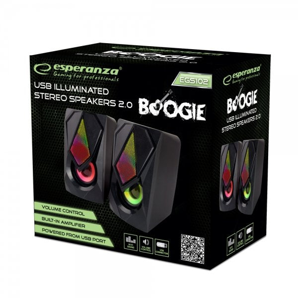 Esperanza Altavoces 2.0 Usb Led Rainbow Boogie Egs102