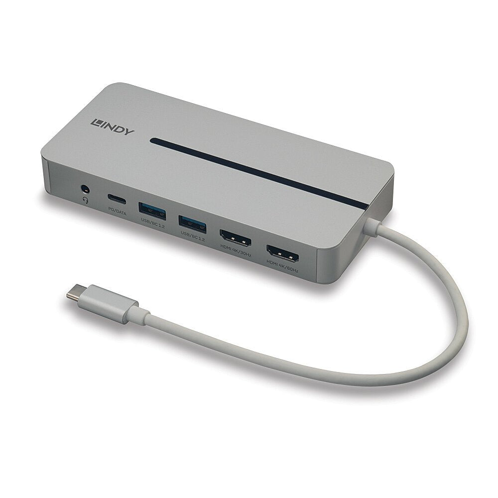 EAN 4002888433600 - Lindy 43360 base para portátil y replicador de puertos Alámbrico USB 3.2 Gen 1 (3.1 Gen 1) Type-C Plata, imagen 1