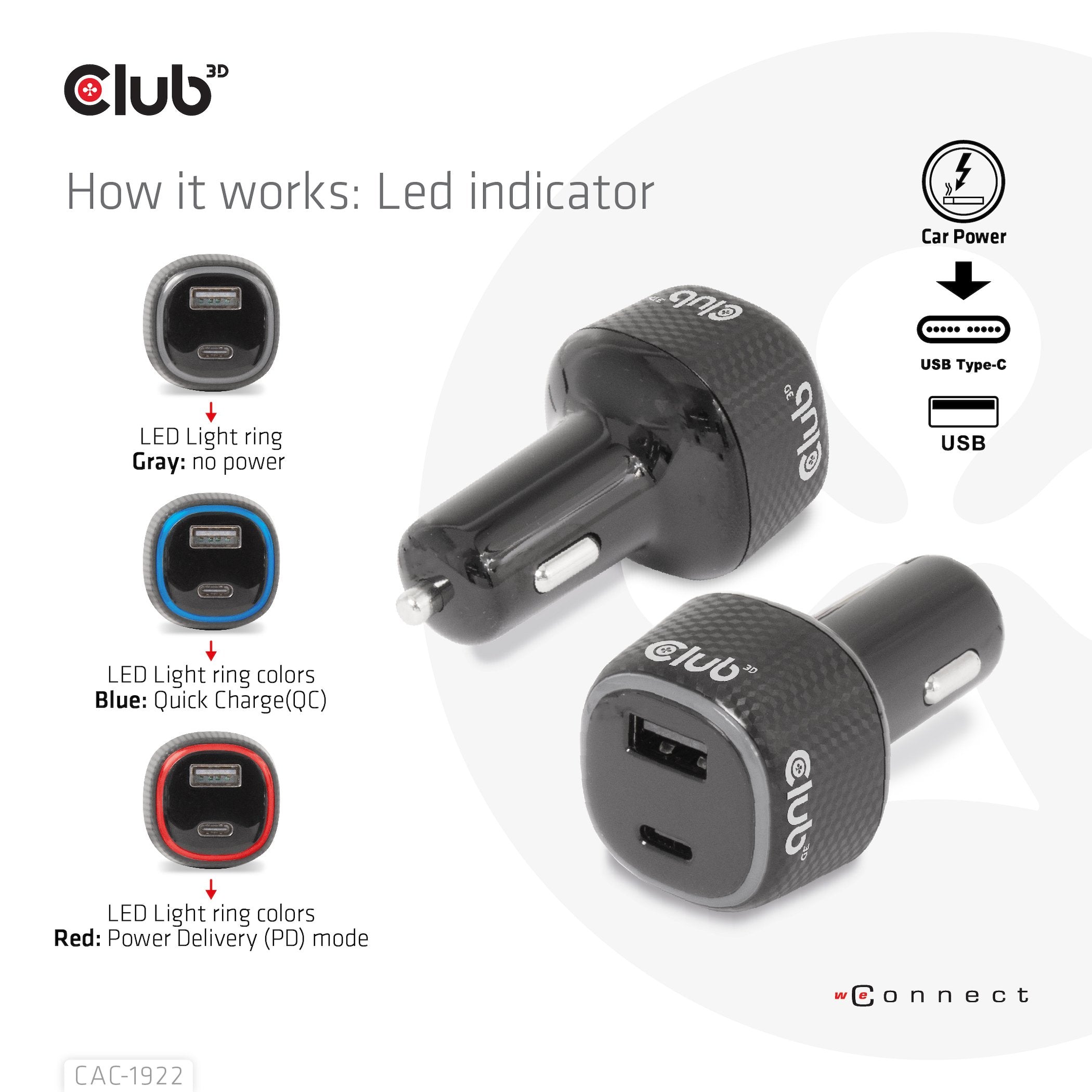 EAN 8719214472795 - CLUB3D CAC-1922 cargador de dispositivo móvil Portátil Negro Encendedor de cigarrillos Auto imagen 6