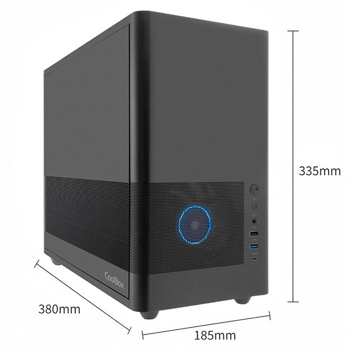 Coolbox Caja Matx Mp2 Negra Usb-C 3.2 Gen1 Ventilador 120 Pwm Full Metal S/Fte