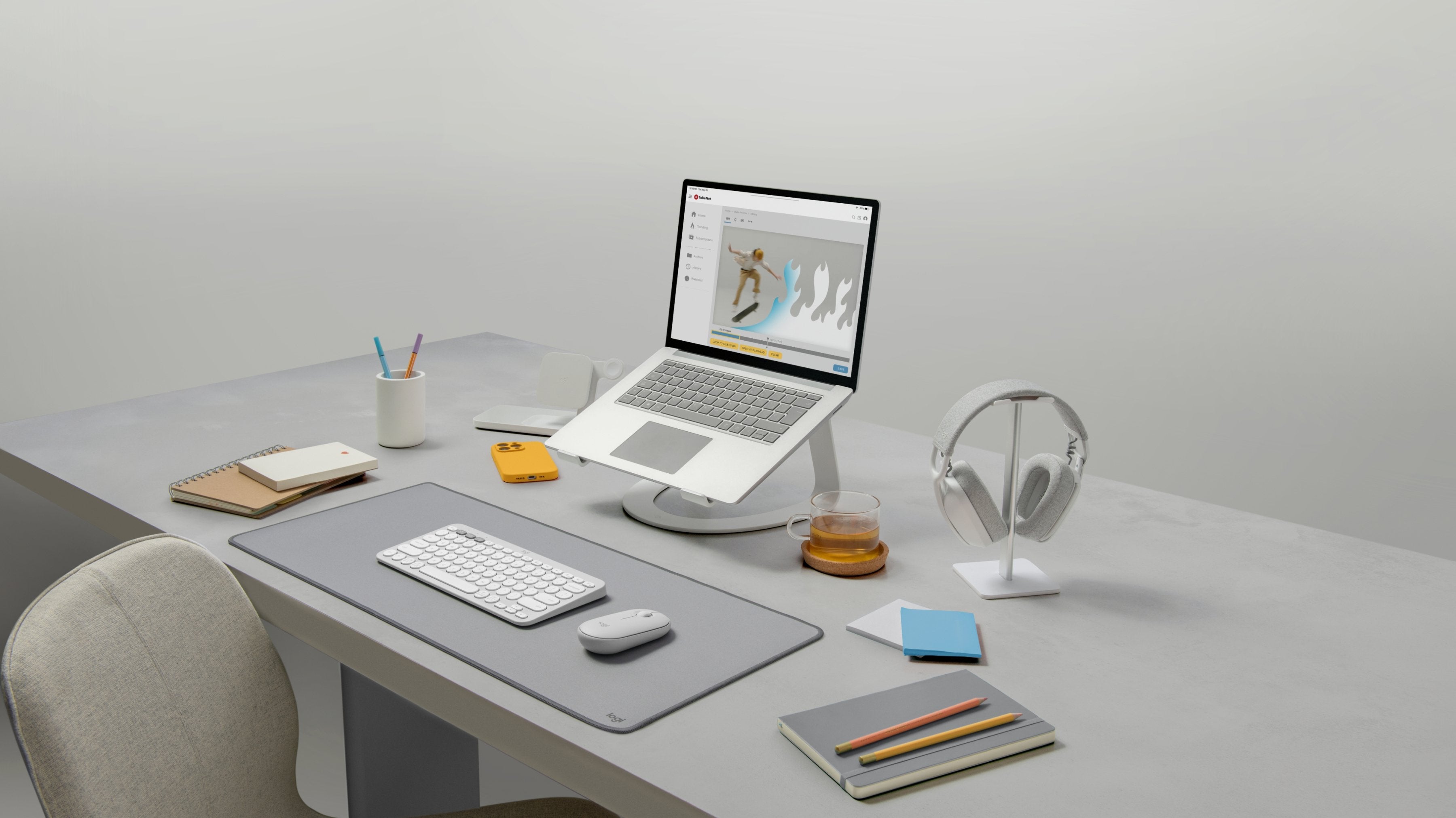 Logitech Pebble 2 Combo Set, Weiss, Cablelos, Deutsch, 920-012204