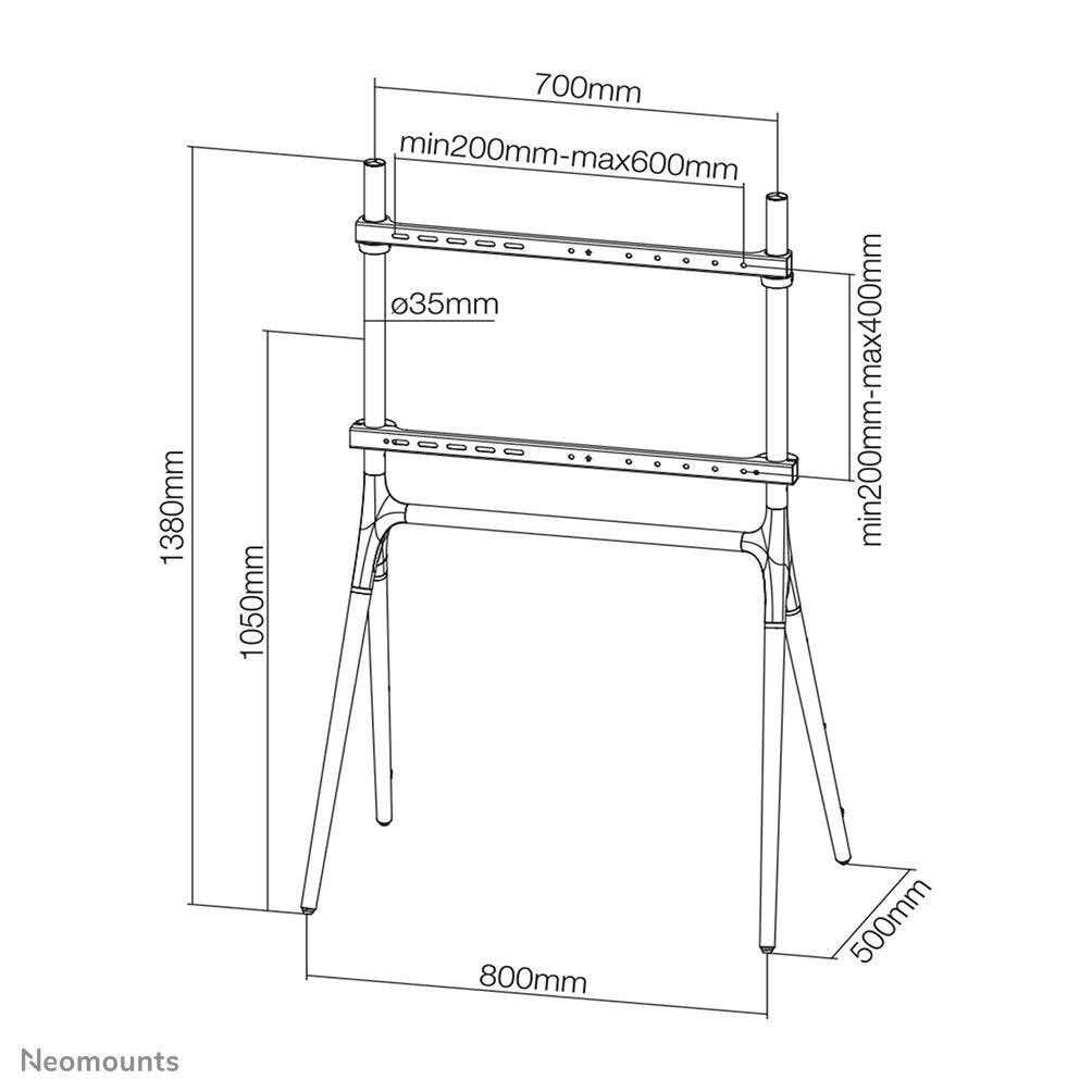 EAN 8717371447397 - Neomounts NM-M1000WHITE soporte para pantalla de señalización 177,8 cm (70") Blanco imagen 8