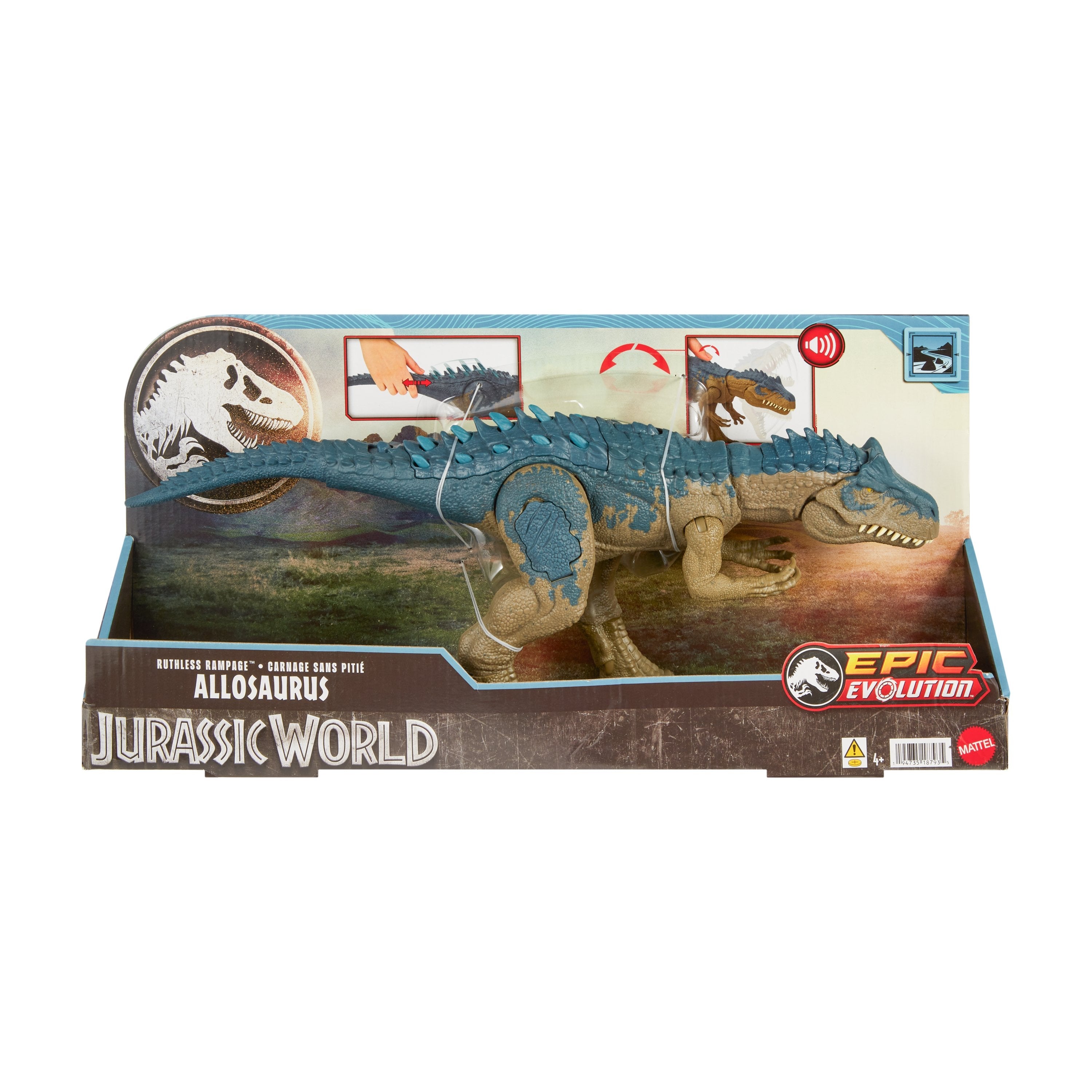 Mattel Jurassic World Rampage Allosaurus, Personaje Con Movimientos De Ataque Y Ruidos Hrx51