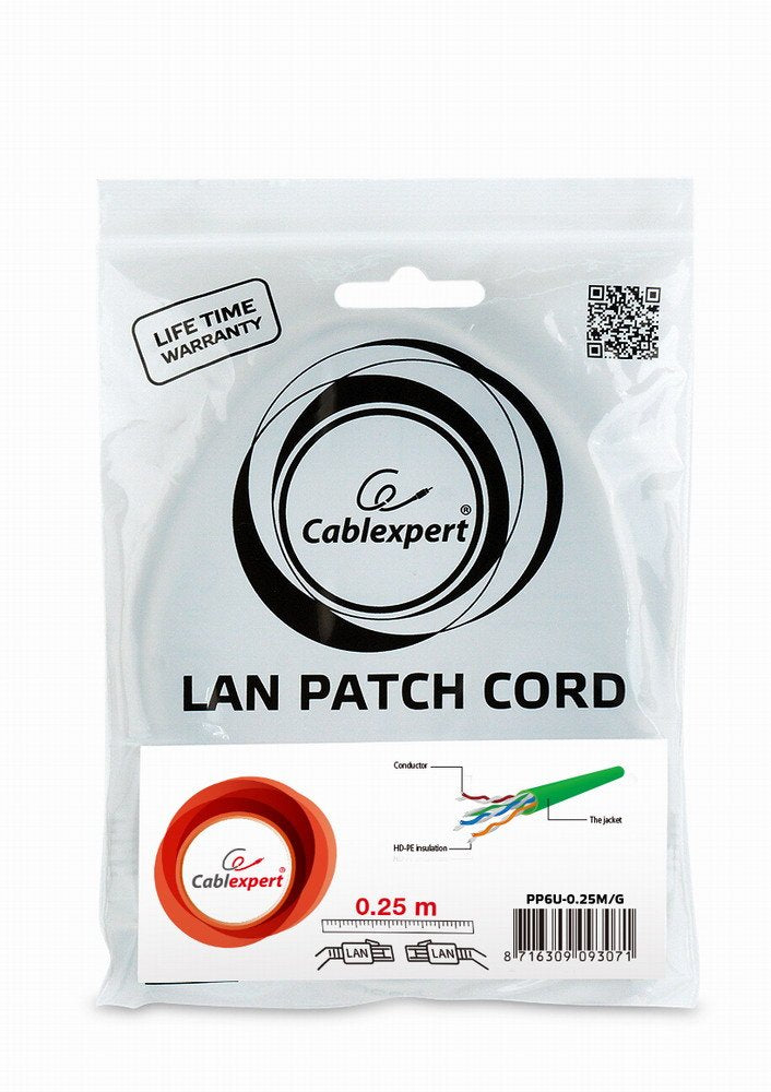 EAN 8716309093071 - Gembird PP6U-0.25M/G cable de red Verde 0,25 m Cat6 U/UTP (UTP) imagen 3