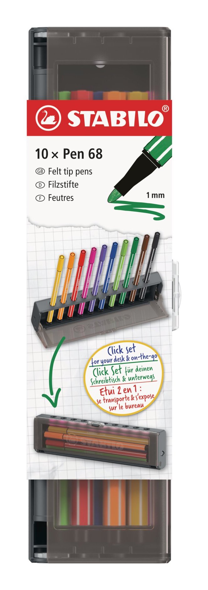 EAN 4006381623865 - STABILO 6810-7 rotulador Medio Naranja, Marrón, Violeta, Negro, Ultramarine, Carmín, Amarillo, Rosa, Verd imagen 2