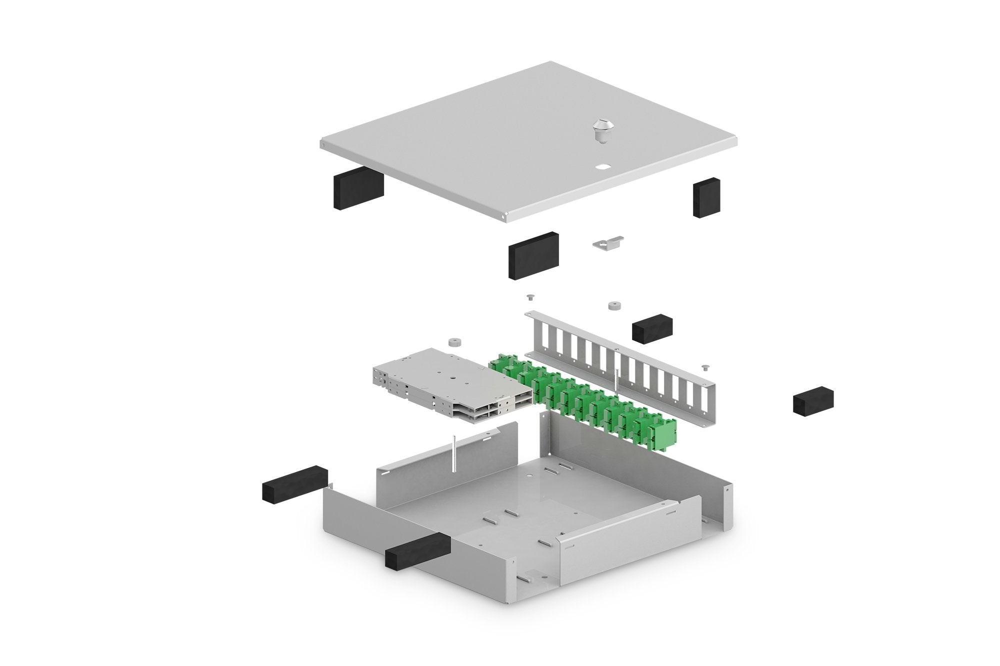 Unibox Para Fibra Óptica Para El Montaje En La Pared, Medium 280 X 320 X 54 Mm, Gris (Ral 7035)