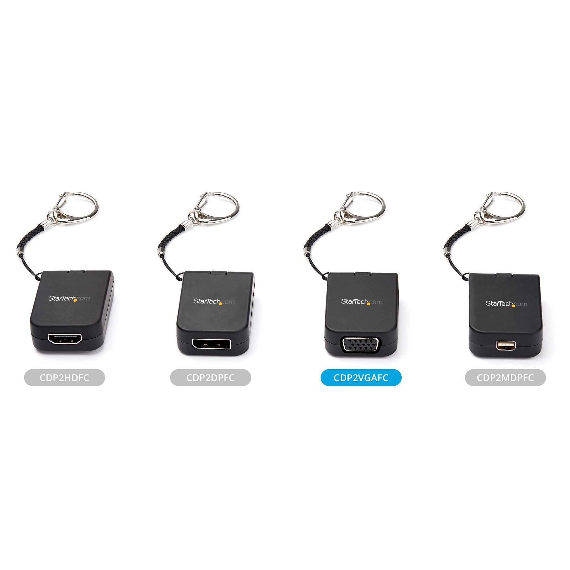 Startech.Com Adaptador Portátil Usb-C A Vga Con Llavero De Conexión Rápida, Usb Tipo C, Salida Vga (D-Sub), 1920 X 1080 Pixeles