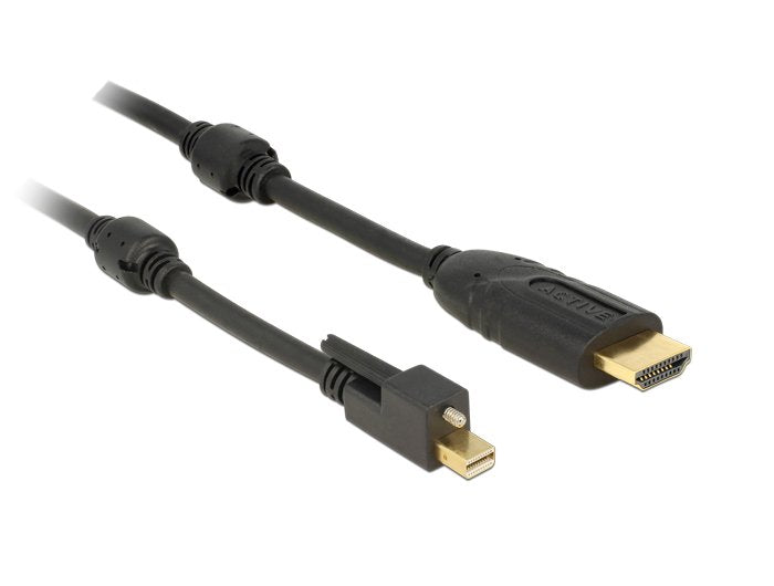 Delock Cable Mini Displayport 1.2 Male With Screw > Hdmi Male 4k Active Negro 1 M