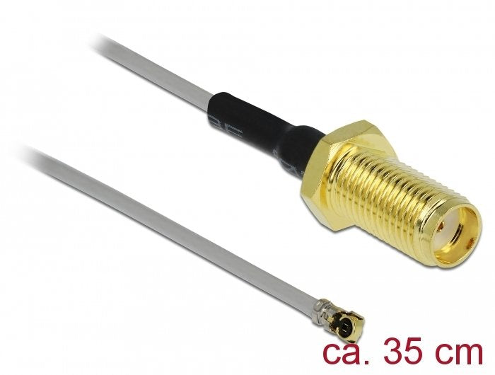 Delock Antennencable Sma Buchse Zum Einbau Zu I-Pex Inc., Mhf® 4l Stecker 1.37 35 Cm Gewindelänge 10 Mm
