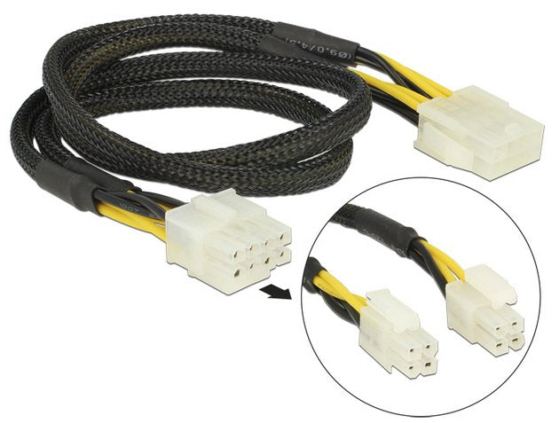 Delock Verlängerungscable Stromversorgung 8 Pin Eps Stecker (2 X 4 Pin) > 8 Pin Eps Buchse 44 Cm