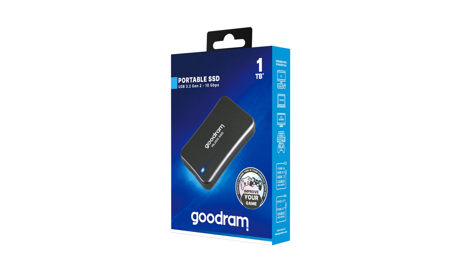 EAN 5908267964064 - Goodram SSDPR-HL200-01T unidad externa de estado sólido 1 TB USB Tipo C 3.2 Gen 2 (3.1 Gen 2) Gris imagen 3