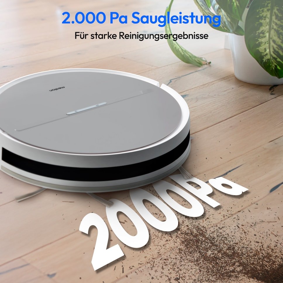 Medion Md18035 E35 Sw (Blanco/Gris, Saugroboter Mit Wischfunktion) 50076258