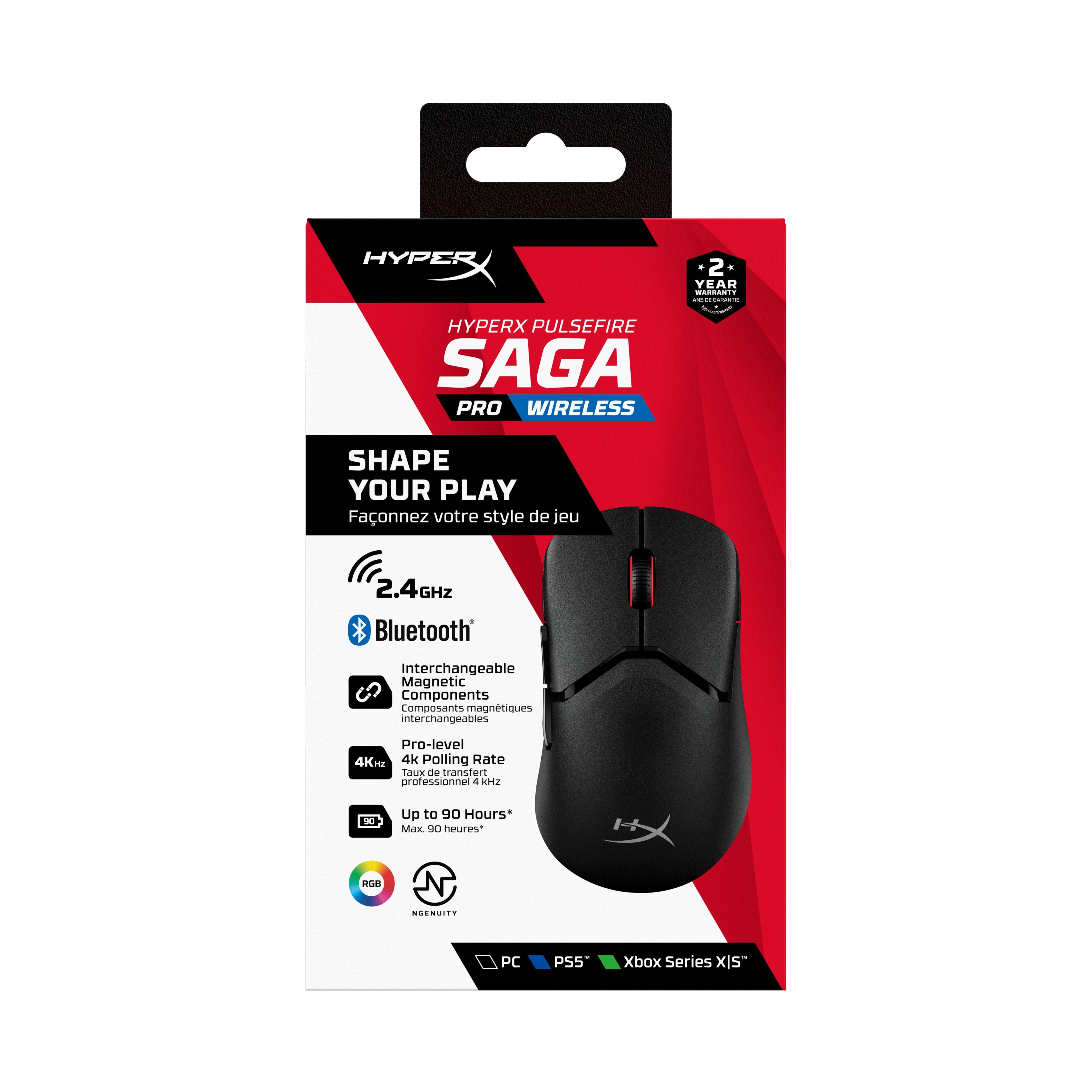 Ratón Hp Hyperx Pulsefire Saga Pro Gaming Inalámbrico (Negro)