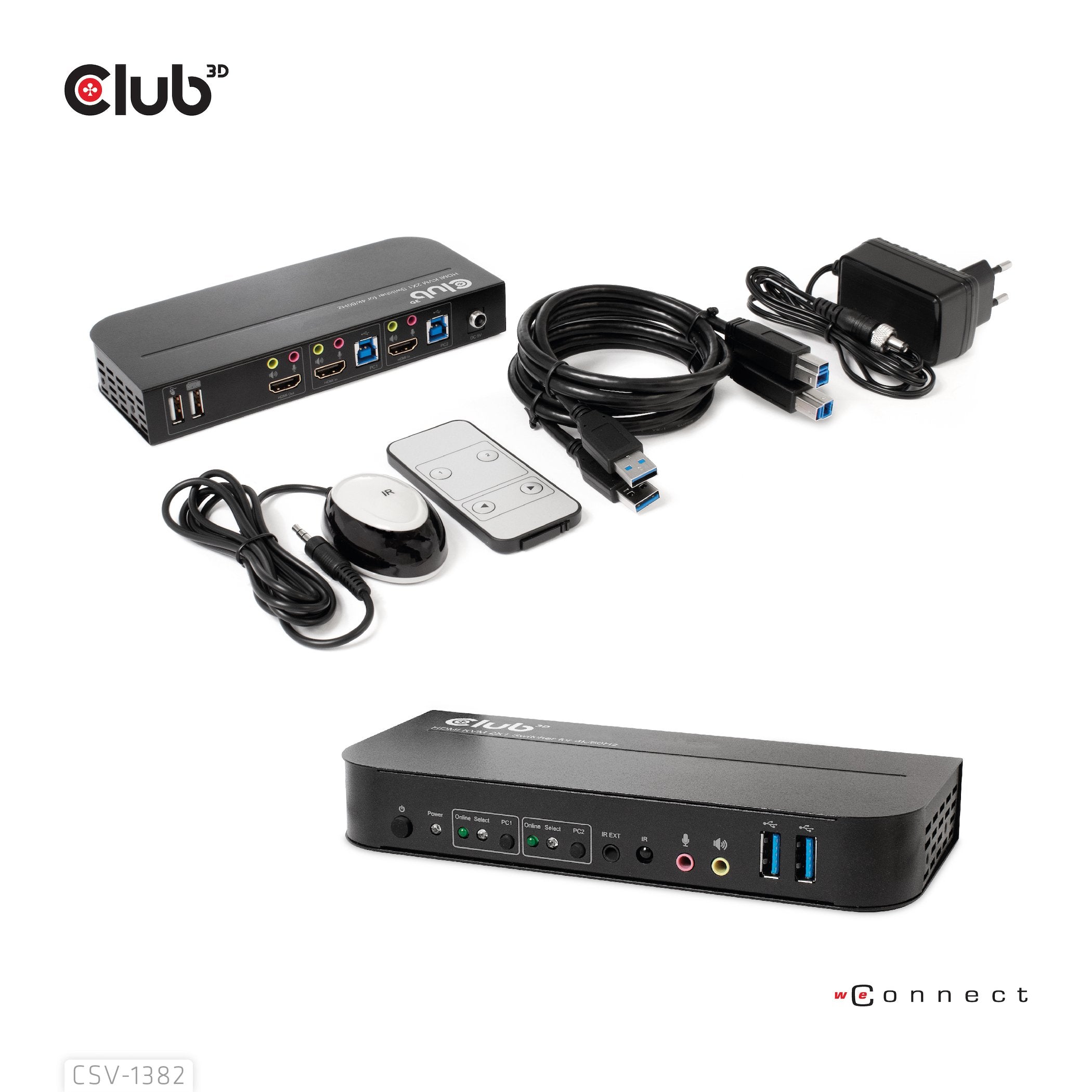 EAN 8719214472245 - CLUB3D CSV-1382 interruptor KVM Negro imagen 3
