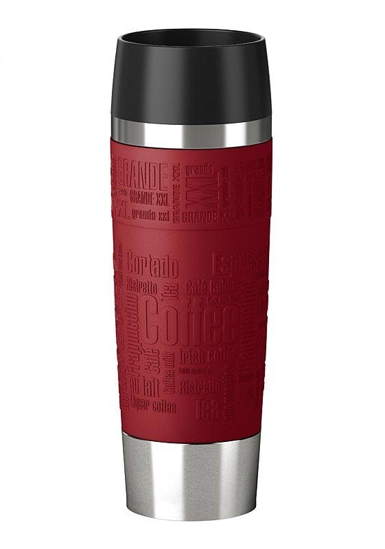 EAN 4009049403762 - EMSA 515618 taza de viaje Negro, Rojo, Acero inoxidable imagen 1