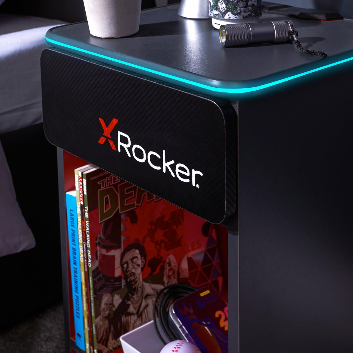 EAN 94338220261 - X Rocker 2022026 mesa de noche Mesilla de noche 1 cajón(es) Negro, Rojo imagen 2