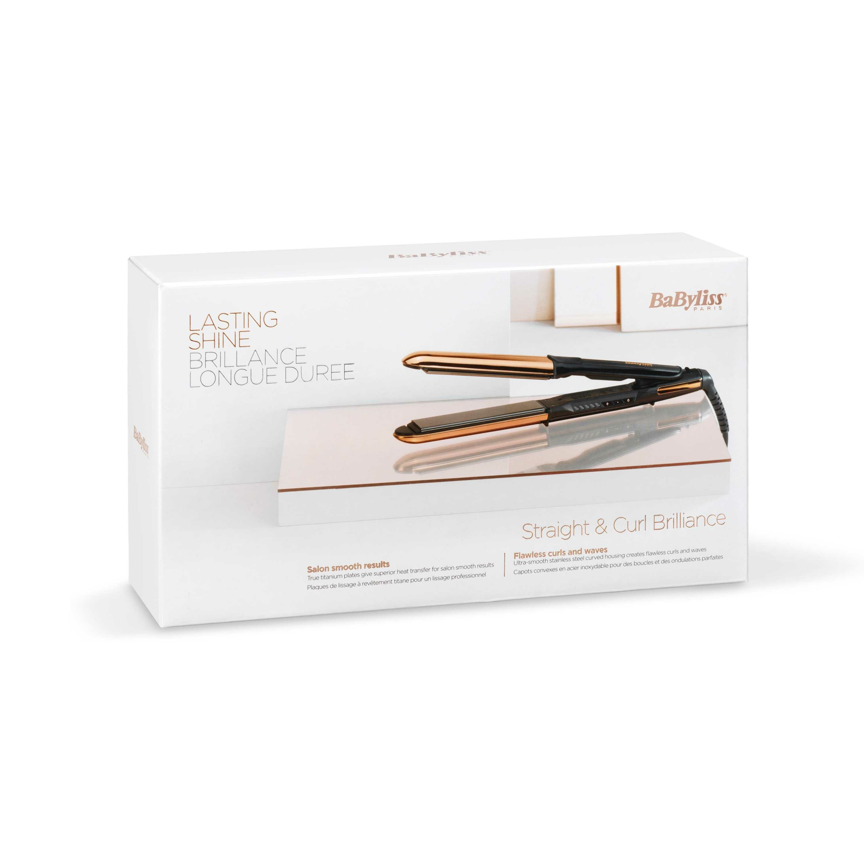 EAN 3030050153385 - BaByliss Straight & Curl Brilliance Rizador de pelo Caliente Negro, Rosa 48 W 3 m imagen 6