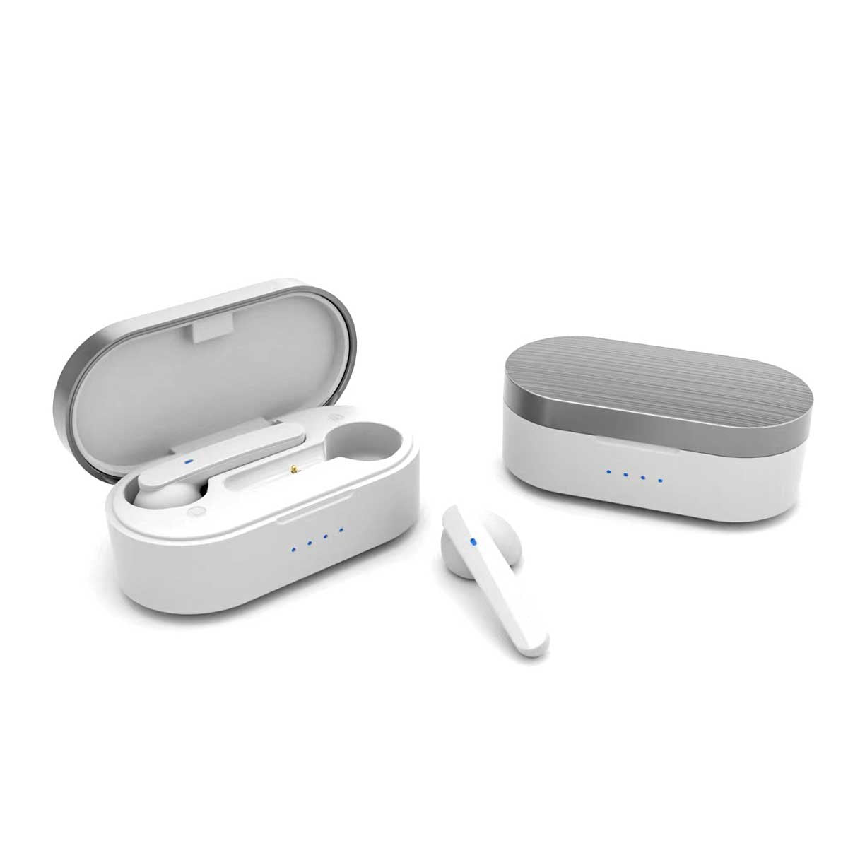 Auricular Bluetooth Prixton Earbuds Tws157 Tactil Blanco Manos Libres Compatible Con Asistente