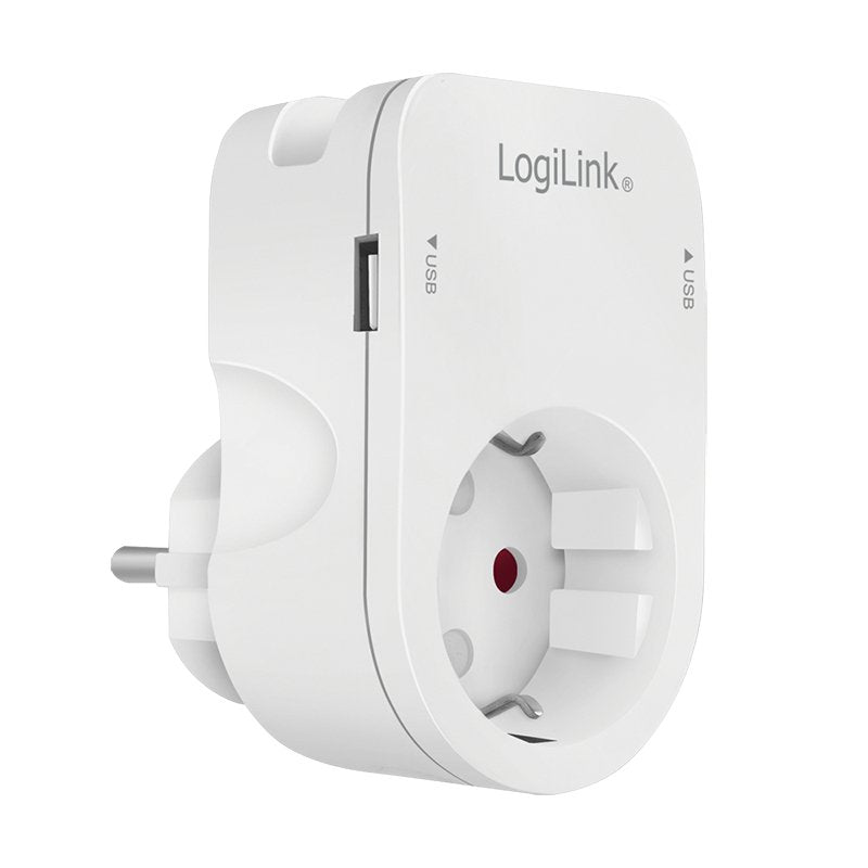 Adaptador De Enchufe Logilink Con Emante, 1x Cee 7 3 Y 2x Usb-A