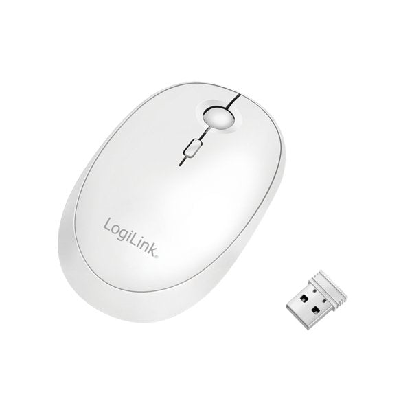 Ratón Inalámbrico Logilink Y Bluetooth, 2,4 Ghz, 800/1200/1600 Ppp, Blanco