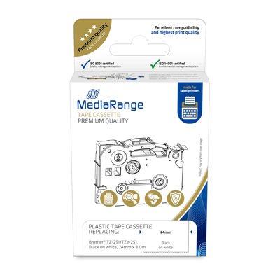 Mediarange Mrbtz251 Etiqueta De Impresora Negro, Blanco
