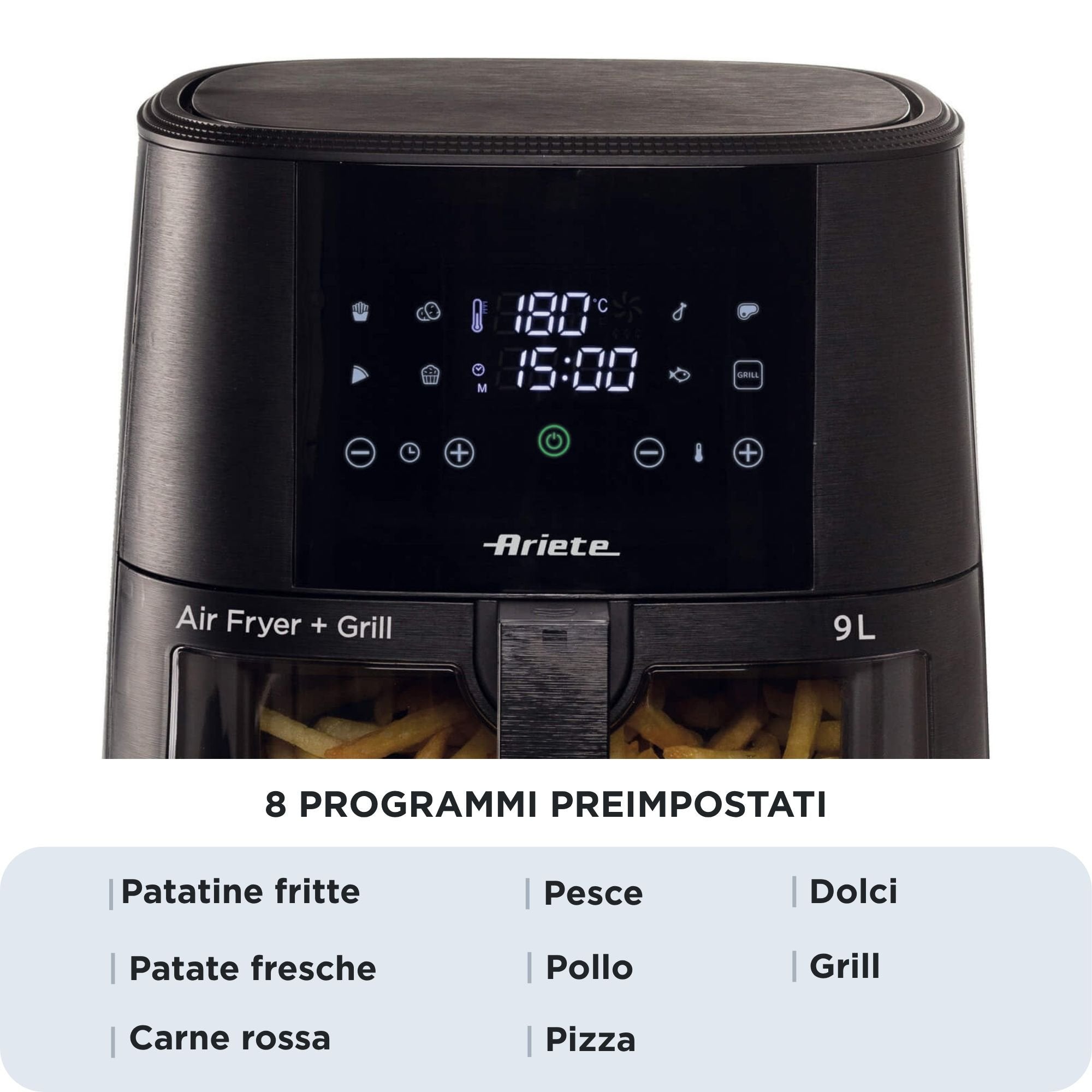 EAN 8003705122314 - Ariete 4630/00 Sencillo 9 L Independiente 1500 W Freidora de aire caliente Negro imagen 9