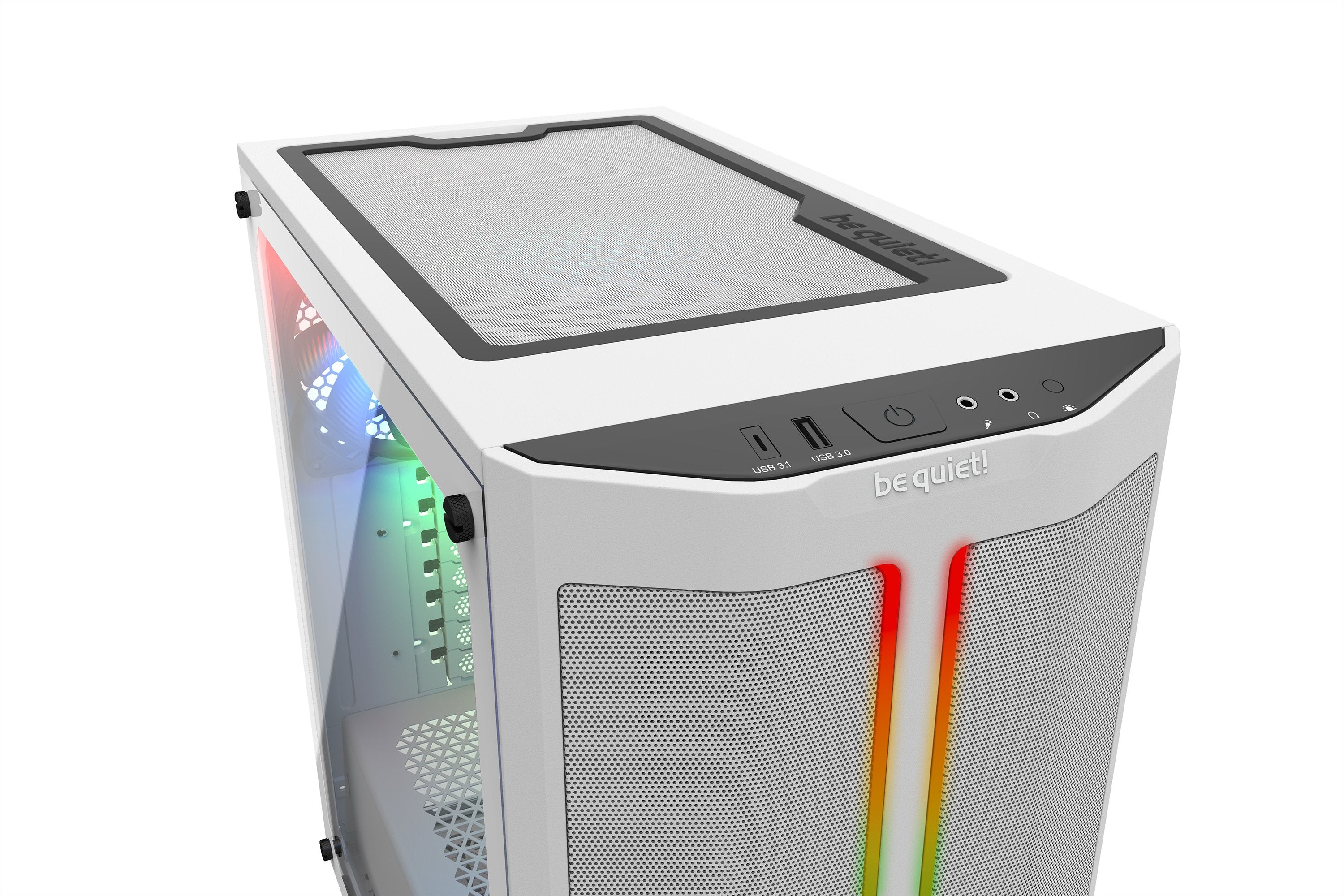 Caja Pc Be Quiet! Torre Atx Pure Base 500dx White Tira Led Argb Frontal/Cristal Templado/3x Vent 140 Bgw38