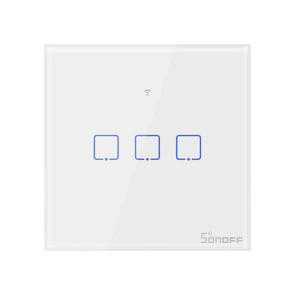 EAN 6920075725230 - Sonoff T0EU3C interruptor de luz Vidrio templado, Policarbonato (PC) Blanco imagen 1