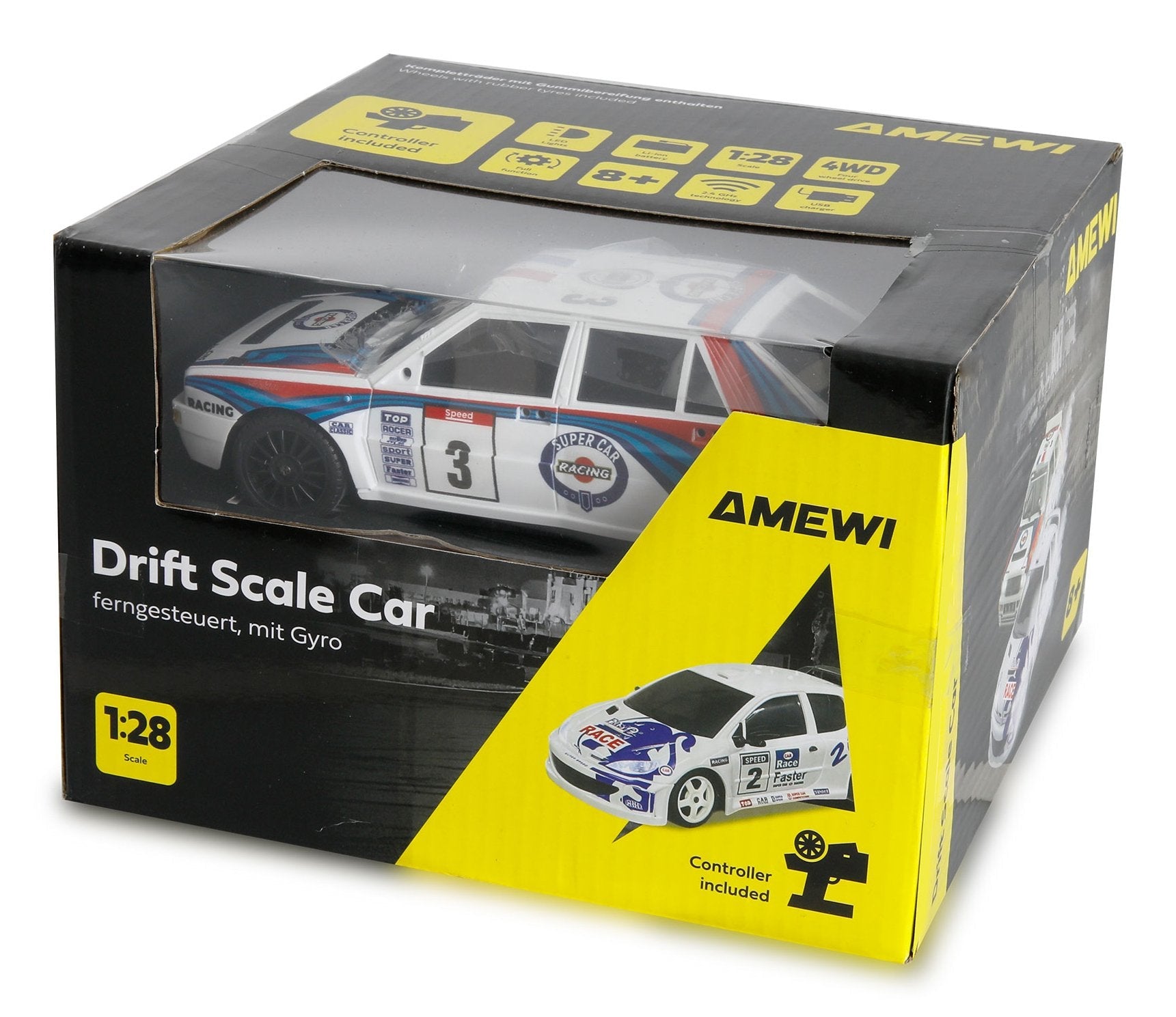 Amewi Rc Drift Sport Lr28 4wd 1:28 Rtr Blanco