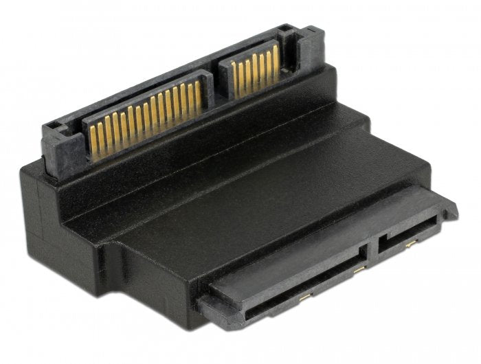 Adaptador De Delock Sata 22pin Socket> Enchufe Negro, Ángulo Hacia Abajo 63943