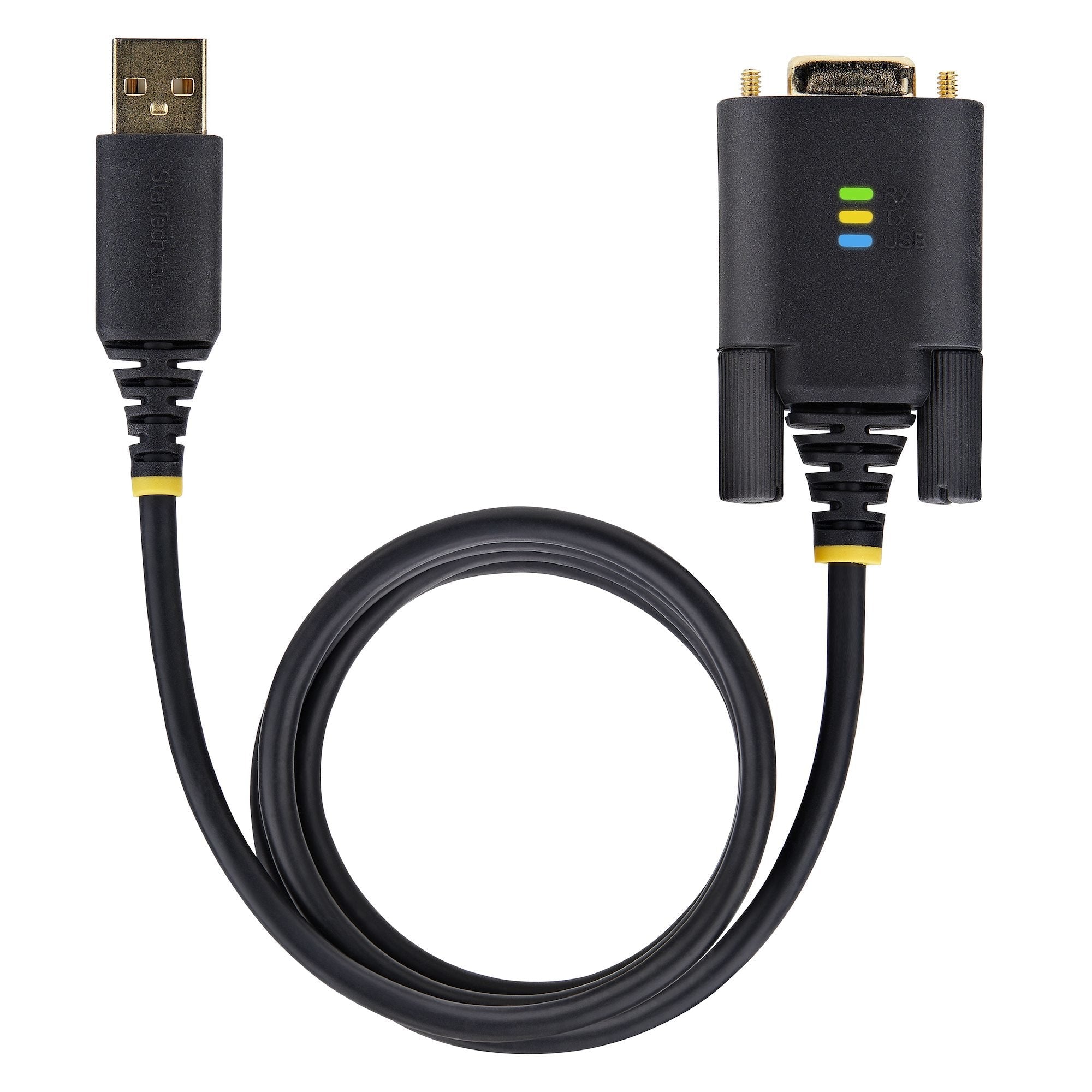 Startech.Com Cable Adaptador Usb A Serie De 1m - Serial - Retención Com - Ftdi - Adaptador Usb-A A Db9 Rs232 - Con Tornillos Db9 Intercambiables - Windows/Macos/Linux