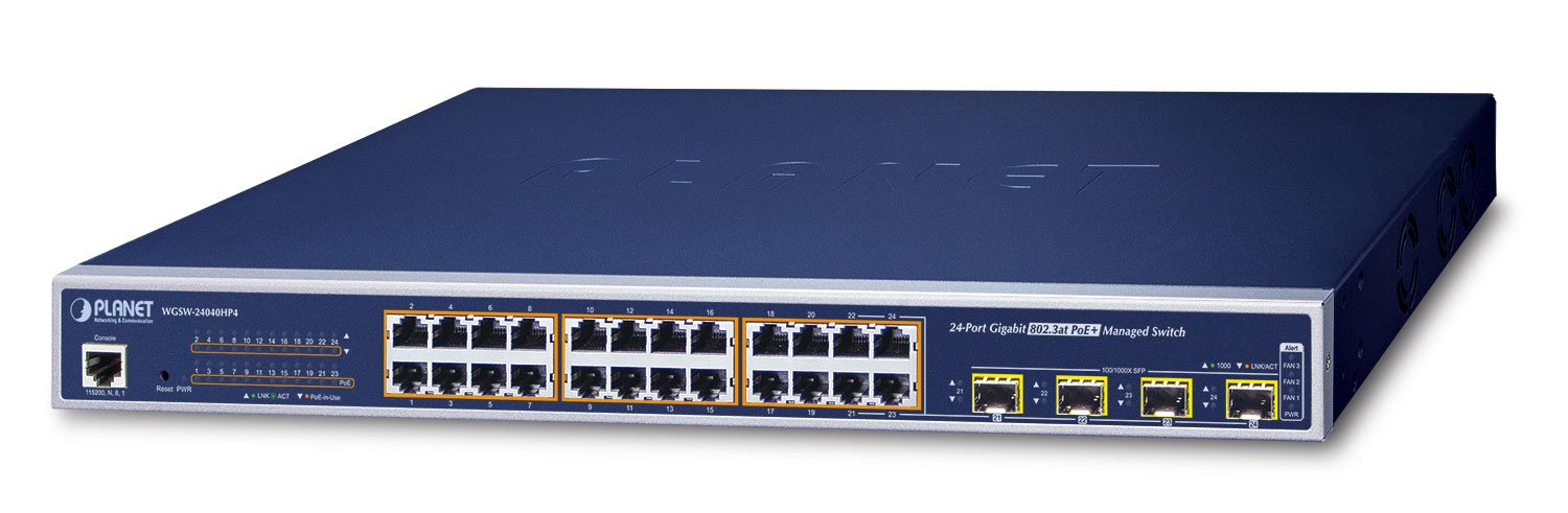EAN 4711213689475 - PLANET WGSW-24040HP4 switch Gestionado L2/L4 Gigabit Ethernet (10/100/1000) Energía sobre Ethernet (PoE) imagen 1